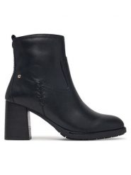 Pikolinos Botki Palencia W9U-8945C1 Czarny. Czarne botki Pikolinos, bez wzorów, ze skóry, bez obcasa, na słupku, bez zapięcia. Za 799.99 zł.