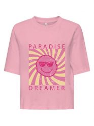 ONLY Koszulka w kolorze jasnoróżowym rozmiar: L. Różowe bluzki Only, l, bez wzorów, z bawełny, bez kołnierzyka, bez ramiączek. Za 43.99 zł.