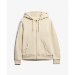 Damska bluza zapinana na zamek z kapturem z wełnianą podszewką Superdry. Brązowe bluzy Superdry, bez wzorów, z wełny, z kapturem. Za 400.50 zł.