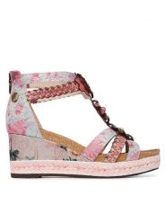 Laura Vita Sandały Facyo 72 Różowy. Czerwone sandały Laura Vita, bez wzorów, ze skóry, bez obcasa, na koturnie, bez zapięcia. Za 449.99 zł.