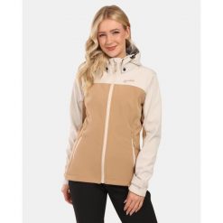Damska kurtka softshell Kilpi RAVIA-W. Brązowe kurtki sportowe Kilpi, bez wzorów, z softshellu, bez kaptura, trekkingowe. Za 473.69 zł.