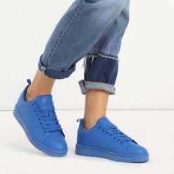 Granatowe sportowe buty damskie Vices Q35-13. Niebieskie obuwie sportowe vices, ze skóry, bez zapięcia. W wyprzedaży za 62.30 zł.