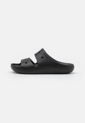 Klapki Dla Dorosłych Crocs Classic V2 Sandal. Czarne klapki Crocs, bez wzorów, z materiału, bez obcasa. Za 135.99 zł.