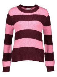 Vila Sweter "Polana" w kolorze różowo-bordowym rozmiar: L. Czerwone swetry Vila, l, bez wzorów, bez ramiączek. Za 118.28 zł.