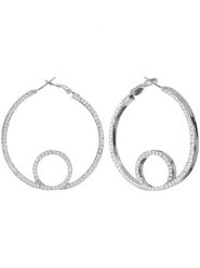 MENTHE À L'O Kolczyki-kreole z kryształami rozmiar: onesize. Szare kolczyki MENTHE À L'O, z kryształem. Za 134.85 zł.