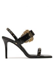 Versace Jeans Couture Sandały 77VA3S71 ZS871 Czarny. Czarne sandały Versace Jeans Couture, bez wzorów, z jeansu, bez obcasa, na szpilce, bez zapięcia. Za 559.99 zł.