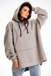Bluza damska oversize z kapturem bawełna premium szara. Szare bluzy Infinite You, l, z aplikacjami, z bawełny, z kapturem. Za 299.00 zł.