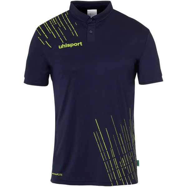 Polo Uhlsport Score 26 Poly. Niebieskie koszulki polo Uhlsport, xl, bez wzorów, prążkowane, bez kołnierzyka, bez ramiączek. Za 188.70 zł.