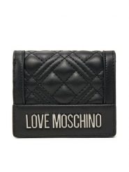 LOVE MOSCHINO Mały Portfel Damski JC5601PP1MLA000B Czarny. Czarne portfele Love Moschino, bez wzorów, ze skóry. Za 209.99 zł.