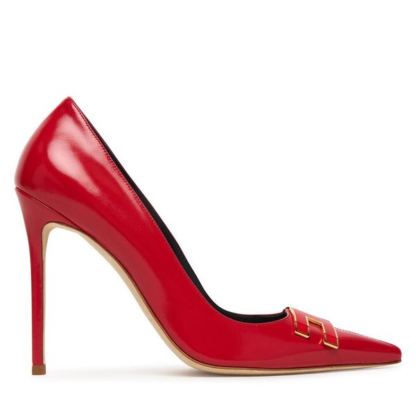 Szpilki Elisabetta Franchi. Czerwone szpilki Elisabetta Franchi, bez wzorów, bez obcasa, na szpilce, bez zapięcia. Za 2,055.99 zł.