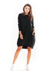 Bawełniana sukienka oversize z długim rękawem czarna. Czarne sukienki Infinite You, do pracy, na jesień, l, bez wzorów, z bawełny, biznesowe, z asymetrycznym kołnierzem, bez ramiączek, mini, asymetryczne. Za 229.00 zł.