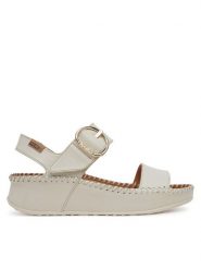 Pikolinos Sandały W1C-0709 Biały. Białe sandały Pikolinos, bez wzorów, ze skóry, bez obcasa, na płaskiej podeszwie, bez zapięcia. Za 439.99 zł.