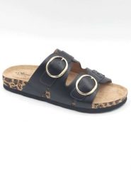 S.Oliver Klapki w kolorze czarnym rozmiar: 41. Czarne klapki S.Oliver, bez wzorów, z otwartym noskiem, bez obcasa. Za 127.05 zł.