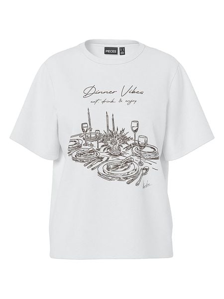 Pieces Koszulka w kolorze białym rozmiar: XL. Białe bluzki Pieces, xl, bez wzorów, z bawełny, bez kołnierzyka, bez ramiączek. Za 52.79 zł.