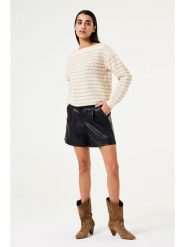 Garcia Sweter w kolorze kremowym rozmiar: M. Brązowe swetry Garcia, m, bez wzorów, ze splotem, bez ramiączek. Za 100.04 zł.