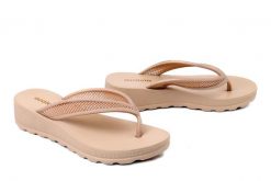 AZALEIA 19185 Angelica BM344 glitter pearly beige, klapki japonki damskie. Brązowe klapki Azaleia, bez wzorów, bez obcasa. Za 144.90 zł.