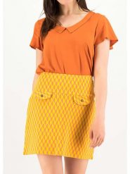 Blutsgeschwister Spódnica w kolorze musztardowo-pomarańczowym rozmiar: S. Pomarańczowe spódnice Blutsgeschwister, s, bez wzorów, z bawełny, mini. Za 124.95 zł.