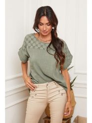 Fleur de Lin Koszulka "Lutarce" w kolorze khaki rozmiar: L. Brązowe bluzki Fleur de Lin, l, bez wzorów, bez kołnierzyka, bez ramiączek. Za 110.04 zł.