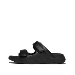 Sandały FitFlop F-Mode Go. Czarne sandały FIT FLOP, bez wzorów, z materiału, eleganckie, bez obcasa, bez zapięcia. Za 469.00 zł.