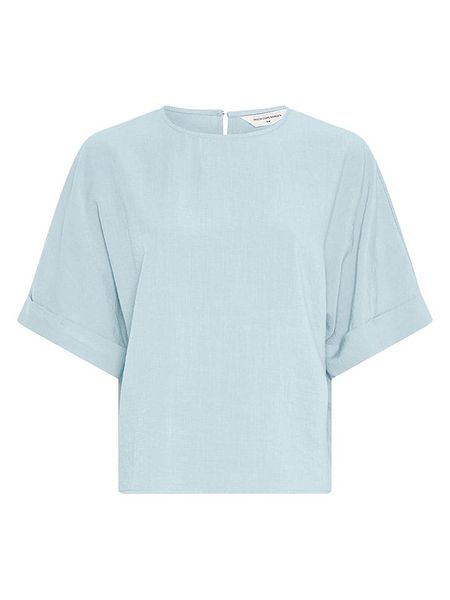 MOSS COPENHAGEN Bluzka w kolorze błękitnym rozmiar: M/L. Niebieskie bluzki Moss Copenhagen, l, bez wzorów, bez kołnierzyka, bez ramiączek. Za 169.95 zł.