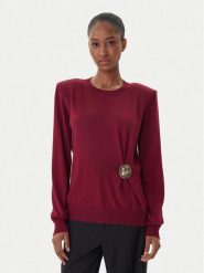 Simona Corsellini Sweter A25CPMGE0301 Czerwony Regular Fit. Czerwone swetry SIMONA CORSELLINI, xs, bez wzorów, z wełny, bez ramiączek. Za 799.99 zł.