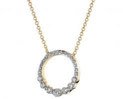 Naszyjnik z żółtego złota z diamentami - koło - 0,25 ct - próba 585. Żółte naszyjniki Apart, z diamentem, złote. Za 3,390.00 zł.