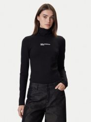 Karl Lagerfeld Jeans Golf A4W17015 Czarny Slim Fit. Czarne golfy Karl Lagerfeld Jeans, xs, bez wzorów, z jeansu, bez ramiączek. Za 339.99 zł.