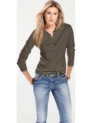 Heine Sweter w kolorze khaki rozmiar: 36. Brązowe swetry Heine, bez wzorów, z bawełny, bez ramiączek. Za 53.04 zł.