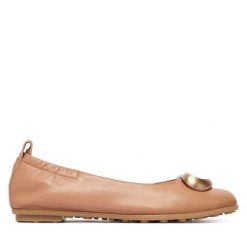 Baleriny Hispanitas. Brązowe baleriny Hispanitas, bez wzorów, bez obcasa. Za 479.99 zł.