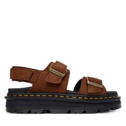 Sandały Dr. Martens. Brązowe sandały Dr. Martens, bez wzorów, bez obcasa, na płaskiej podeszwie, bez zapięcia. Za 679.99 zł.