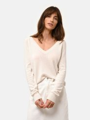 Just Cashmere Kaszmirowy sweter "Phoebe" w kolorze kremowym rozmiar: XXL. Brązowe swetry Just Cashmere, xxl, bez wzorów, z kaszmiru, bez ramiączek. Za 319.88 zł.
