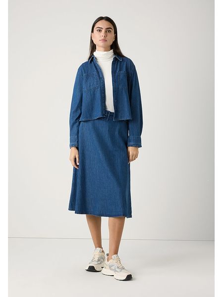 More & More Bluzka dżinsowa w kolorze niebieskim rozmiar: 34. Niebieskie bluzki More & More, bez wzorów, z bawełny, bez kołnierzyka, bez ramiączek. Za 175.26 zł.