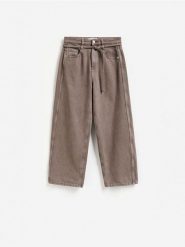 Jeansy barrel slim - brązowy. Brązowe jeansy Reserved, bez wzorów. Za 139.99 zł.