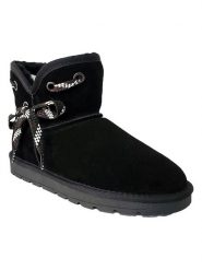 NICEBAY Skórzane botki zimowe "Batia" w kolorze czarnym rozmiar: 38. Czarne botki NICEBAY, na zimę, bez wzorów, z materiału, bez obcasa, bez zapięcia. Za 157.35 zł.
