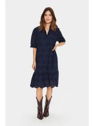 SAINT TROPEZ Sukienka w kolorze granatowym rozmiar: L. Niebieskie sukienki Saint Tropez, l, bez wzorów, z bawełny, bez kołnierzyka, bez ramiączek, midi. Za 148.61 zł.