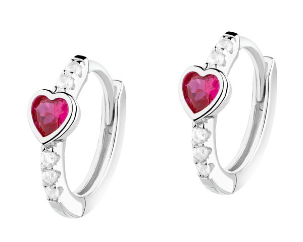 Kolczyki srebrne z cyrkoniami - serca, koła. Szare kolczyki Apart, z cyrkonią, srebrne. Za 129.00 zł.