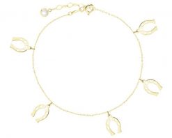 Złota bransoletka z cyrkonią - podkowy. Żółte bransoletki Apart, z cyrkonią, złote. Za 779.00 zł.