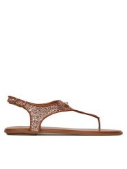 DeeZee Sandały E9088-1A Brązowy. Brązowe sandały DeeZee, bez wzorów, z materiału, bez obcasa, na płaskiej podeszwie, bez zapięcia. Za 119.99 zł.