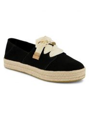 TOMS Skórzane espadryle w kolorze czarnym rozmiar: 38. Czarne espadryle Toms, bez wzorów, ze skóry, bez obcasa, bez zapięcia. Za 173.99 zł.