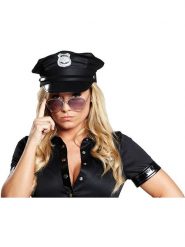 Rubie`s Czapka "Police Cap" w kolorze czarnym rozmiar: 59 cm. Czarne czapki bez wzorów, z materiału. Za 26.56 zł.