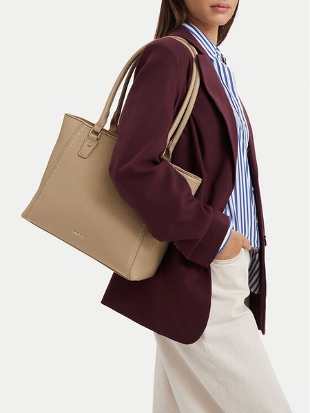 Lasocki Torebka CEO-LSK-X-003-10 Beżowy. Brązowe shopper Lasocki, bez wzorów, ze skóry, bez dodatków. Za 219.99 zł.
