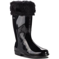 Kalosze GUESS - FJPAL4 RUB11 001. Czarne kalosze Guess, z aplikacjami, z materiału. W wyprzedaży za 169.00 zł.