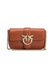 Pinko Skórzana torebka w kolorze jasnobrązowym - 20 x 12 x 4 cm rozmiar: onesize. Brązowe torby na ramię Pinko, bez wzorów, z materiału, na ramię, bez dodatków. Za 790.67 zł.