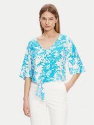 Gaudi Bluzka 511BD45022 Niebieski Regular Fit. Niebieskie bluzki Gaudi, bez wzorów, z wiskozy, bez kołnierzyka, bez ramiączek. Za 229.99 zł.