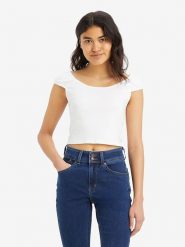 Levi's Koszulka w kolorze białym rozmiar: M. Białe bluzki Levi's®, m, bez wzorów, z bawełny, bez kołnierzyka, bez ramiączek. Za 57.20 zł.
