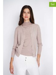 William de Faye 2-częściowy zestaw w kolorze beżowym rozmiar: 44. Brązowe golfy William de Faye, bez wzorów, z kaszmiru, bez ramiączek. Za 173.99 zł.