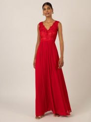 APART Sukienka w kolorze czerwonym rozmiar: 38. Czerwone sukienki Apart, bez wzorów, z koronki, bez kołnierzyka, bez ramiączek, maxi. Za 298.67 zł.