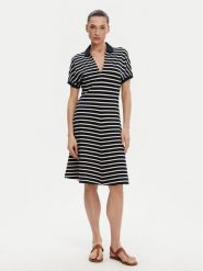 Tommy Hilfiger Sukienka codzienna WW0WW44513 Granatowy Regular Fit. Niebieskie sukienki TOMMY HILFIGER, na co dzień, l, bez wzorów, z bawełny, bez kołnierzyka, bez ramiączek, proste. Za 339.99 zł.