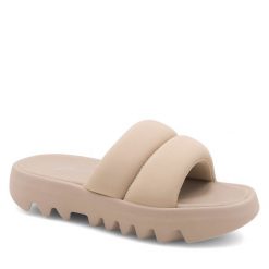 Klapki Reebok. Brązowe klapki Reebok, bez wzorów, bez obcasa. Za 137.99 zł.