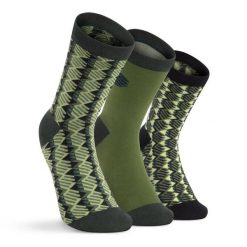 Skarpetki bawełniane 3-pak Lifestyle Siroko Monogram Green. Zielone skarpety SIROKO, bez wzorów, z bawełny. Za 75.00 zł.